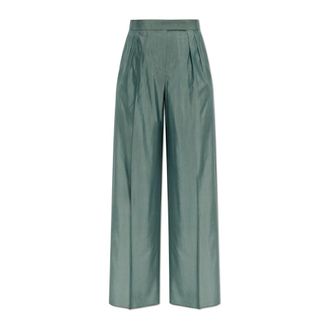 Max Mara Wide Trousers, female, Green, Size: 2XS Giallo Trousers