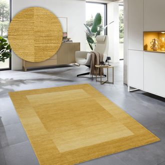 THEKO Wollteppich »Gabbeh Super, Handweb, Teppich, Bordüre, reine Wolle,« rechteckig 9 mm Höhe Schlafzimmer, Wohnzimmer, Esszimmer, auch als Läufer und Bett