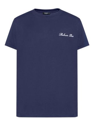 Balmain T-shirt met geborduurd logo - Blauw