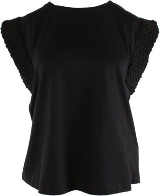 Dondup Blouses, female, Black, Size: M Crew-neck T-shirt