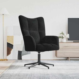 vidaXL Sedia Relax Nera in Velluto - Vidaxl