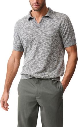 Rodd & Gunn Poison Bay Linen & Cotton Slub Polo in Black Pearl at Nordstrom, Size Xxx-Large
