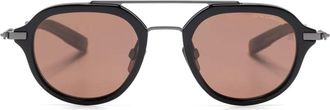 Dita Eyewear Zonnebril met rond montuur - Zwart