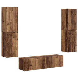 vidaXL Conjunto De Mueble De Tv 6 Pcs Madera Envejecida Vidaxl