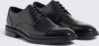 John White Broad Black Wide Fit Derby Shoe