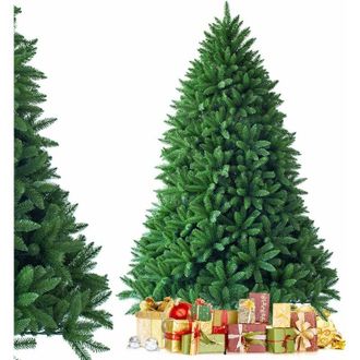 Costway Albero di Natale 150/180/225 cm, Albero di Natale Artificiale con 600/1250/1968 Rami Folti e Supporto in Metallo, Albero di Natale Realistico per
