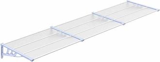 vidaXL Marquesina Puerta Policarbonato Gris Y Transparente 358,5x90cm Vidaxl