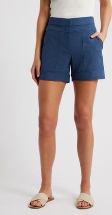 Wit & Wisdom Seamed High Waist A-Line Shorts in Ensign Blue at Nordstrom, Size 14