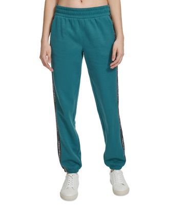 Calvin Klein Performance Eco Joggers Pants Womens Teal Fleece Logo FTS484