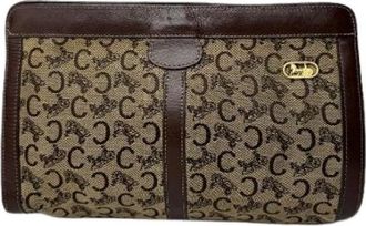 Celine Pre-owned Vintage Carriage Monogram Clutch - Dames - Vintage Clutch - Bruin - ONE Size - Leer - Vintage