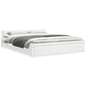 Berkfield Home Bed Frame White Solid Wood 160x200 cm