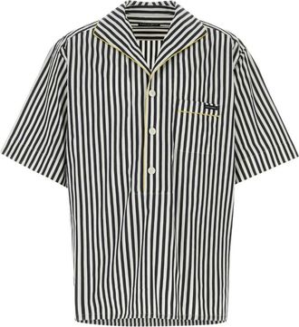 Dolce & Gabbana Geborduurde poplin overhemd - Heren - Korte mouwen Overhemden - Veelkleurig - L - Overhemden