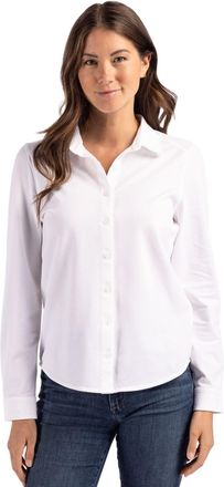 Cutter & Buck Advantage Tri-Blend Soft Pique Long Sleeve Knitted Womens Button Down
