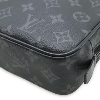 Louis Vuitton Black Gray Monogram Eclipse White Monogram Eclipse Clutch Bag Pouch (Pre-Owned)