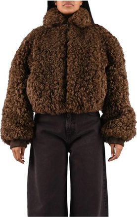 Msgm Bomber Jacket - - Jackets - Donna - Marrone - S