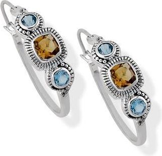 Samuel B. Sterling Silver & Semiprecious Stone Earrings in Silver/Citrine at Nordstrom Rack