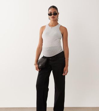 Mama Licious Mamalicious Maternity - Soul - Jeans a fondo ampio neri con fascia sopra il pancione-Nero