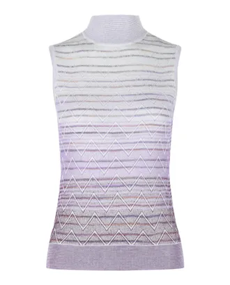 M Missoni Ombre Zig Zag High-Neck Top