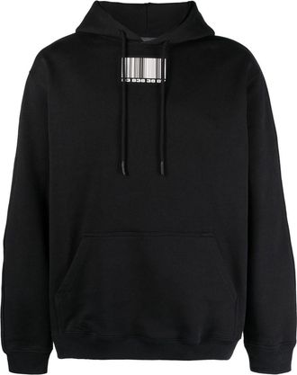 VTMNTS logo-patch long-sleeve hoodie - men - Polyester/Cotton - L - Black