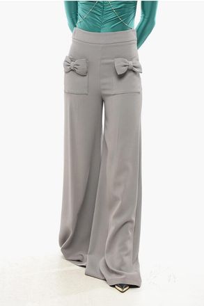 Elisabetta Franchi Palazzo Pants with Bow Details size 40