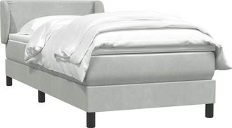 vidaXL Cama Box Spring Con Colch&oacute;n Terciopelo Gris Claro 80x220 Cm Vidaxl