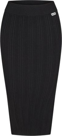 HUGO BOSS Hugo Dames-sareplie-gebreide kokerrok (Zwart)