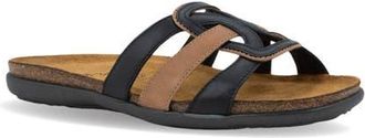 Naot Liv Slide Sandal in Jet Black/latte at Nordstrom, Size 38