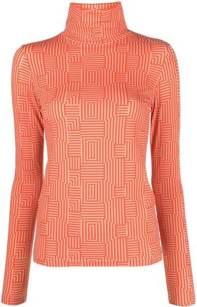 Xacus Selene stripe-print top - women - Polyamide/Elastane - 40 - Red