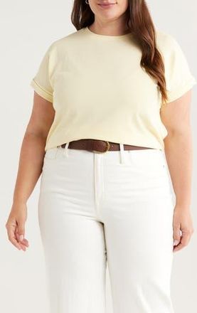 Caslon Cuff Sleeve T-Shirt in Yellow Pastel at Nordstrom Rack, Size 2X