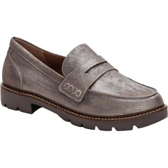 Aetrex Womens Collette Loafers In Brushed Silver