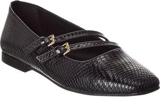 Bruno Magli Melia Snake-Embossed Leather Flat