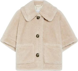 Max Mara Boxy Cape - Dames - Jassen - Beige - M - Wol - Jassen