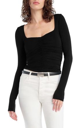 Favorite Daughter The Tracy Ruched Jersey Top in Black at Nordstrom, Size X-Small