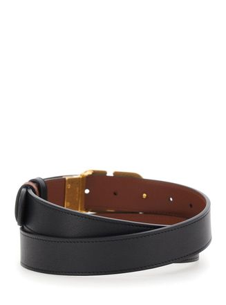 Valentino Garavani VLogo Buckle Belt - Black