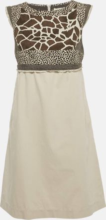 Max Mara Smax Mara Grey Printed Cotton Short Dress