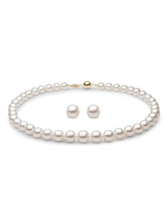 Yoko London pearl necklace and earrings set - Gold