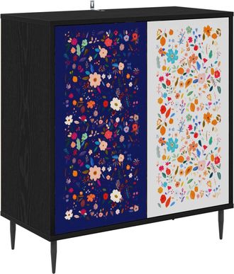 vidaXL Aparador Mainz Roble Negro 69 X 33 X 76 Cm Madera De Ingenier&iacute;a Vidaxl