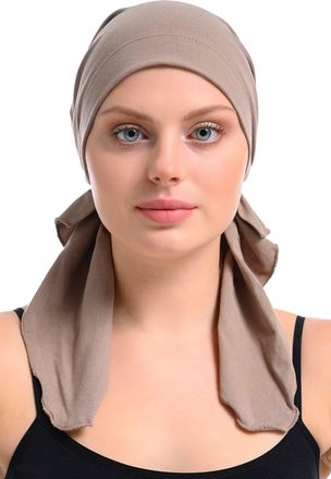 Generic Bamboo and Cotton Chemo Headwear Hair Loss Fitted Pre-Tied Bandana (Umber)