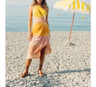 Sundress Celia Dress In Tie Dye Peach