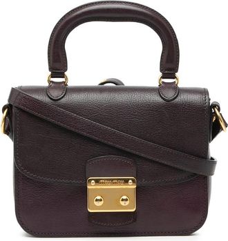 Miu Miu Pre-owned Miu Miu Bicolor Goatskin Madras Top Handle Satchel Ladies Z71JZZP7U206HET4