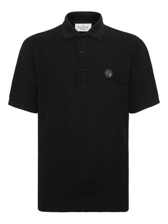 Philipp Plein logo-patch polo shirt - Black
