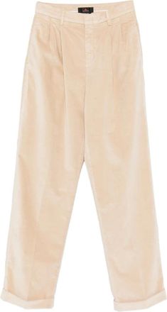 Peuterey pleated velvet trousers - Beige