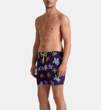 Vilebrequin Micro-perforated Ultra-light and packable Swim Trunks in Midnight Violet at Nordstrom, Size Xxx-Large