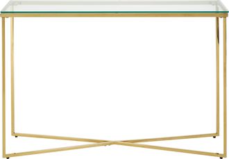 Premier Housewares Versatile Finish Cross Base Console Table, Contemporary Hallway Table, Functional Table For Livingroom