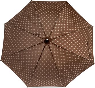 Moschino Parasol With Monogram, Unisex, Brown