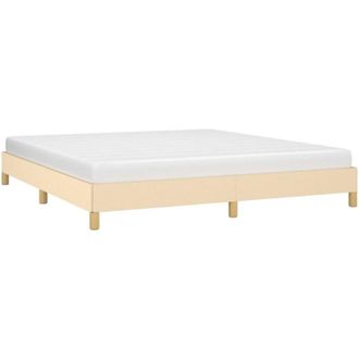 vidaXL Cama Sin Colch&oacute;n Tela Color Crema 180x200 Cm Vidaxl
