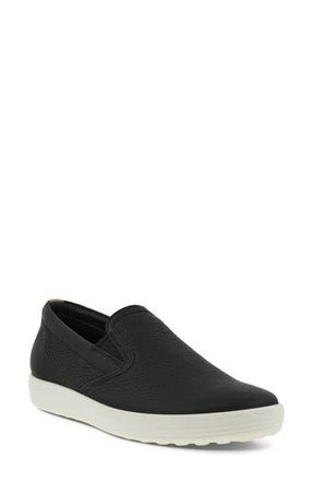 Ecco Soft 7 Water Resistant Slip-On Sneaker in Black/powder at Nordstrom Rack, Size 10-10.5Us / 41Eu