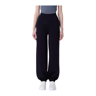 Max Mara Wide Trousers, female, Blue, S, Wide Leg Knit Trousers
