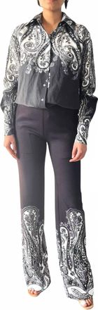Hemant & Nandita Viri Fitted And Flared Pants In Black White