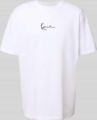 Karl Kani T-Shirt mit Label-Stitching und Rundhalsausschnitt in Weiss, Gr&ouml;&szlig;e XL